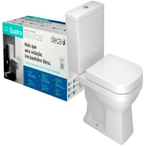 KIT COMPLETO DE BACIA C/ CAIXA  ACOPLADA QUADRA BRANCO